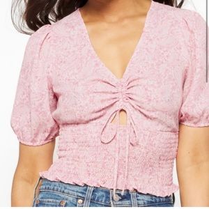 Gracie smocked crop blouse